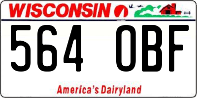 WI license plate 564OBF