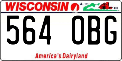 WI license plate 564OBG