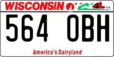 WI license plate 564OBH