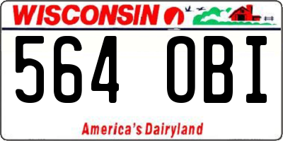 WI license plate 564OBI