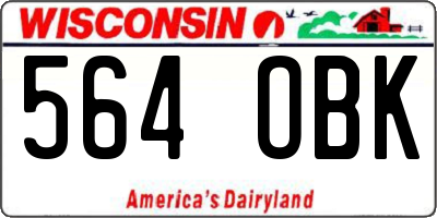 WI license plate 564OBK