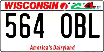 WI license plate 564OBL