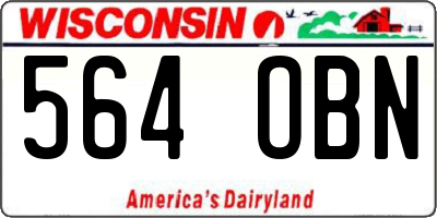 WI license plate 564OBN