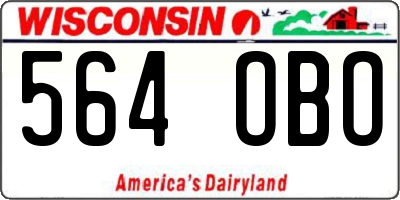 WI license plate 564OBO