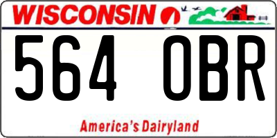 WI license plate 564OBR