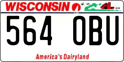 WI license plate 564OBU