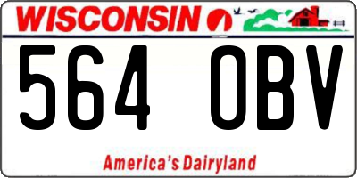WI license plate 564OBV