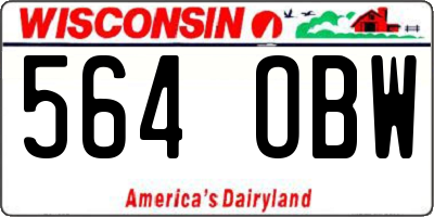 WI license plate 564OBW