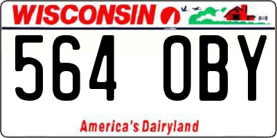 WI license plate 564OBY
