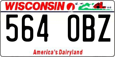 WI license plate 564OBZ