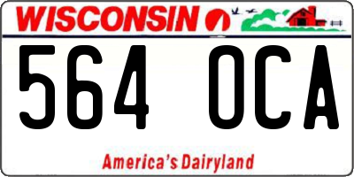 WI license plate 564OCA