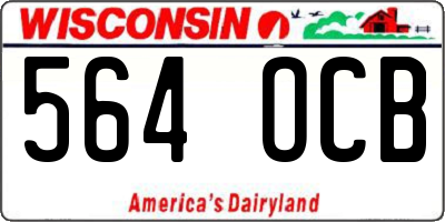 WI license plate 564OCB