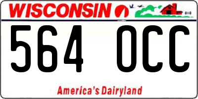 WI license plate 564OCC