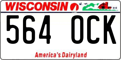 WI license plate 564OCK