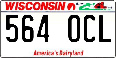 WI license plate 564OCL