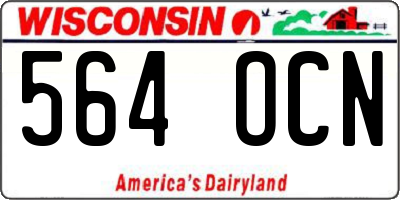 WI license plate 564OCN