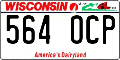 WI license plate 564OCP