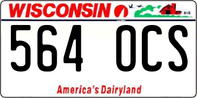 WI license plate 564OCS