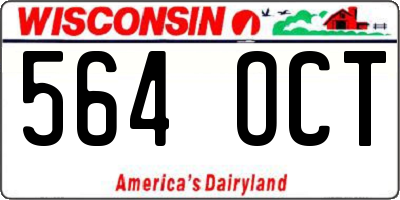 WI license plate 564OCT