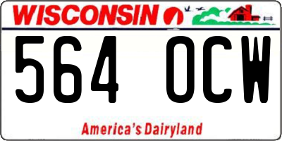 WI license plate 564OCW