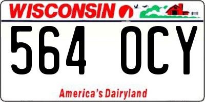 WI license plate 564OCY