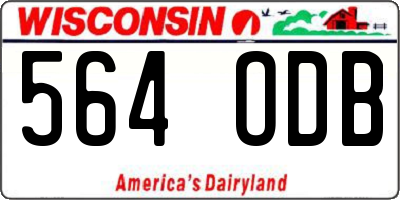 WI license plate 564ODB