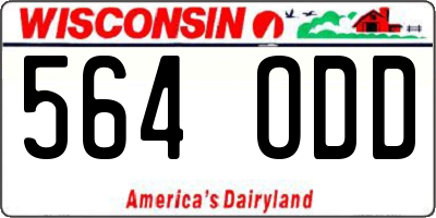 WI license plate 564ODD