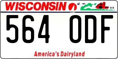 WI license plate 564ODF