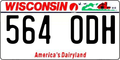 WI license plate 564ODH