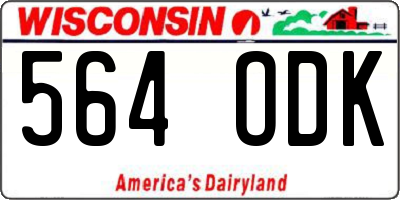 WI license plate 564ODK