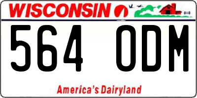 WI license plate 564ODM