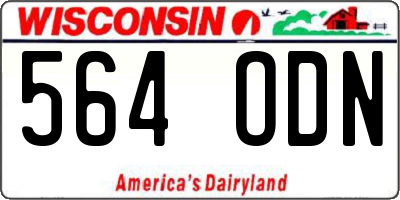 WI license plate 564ODN