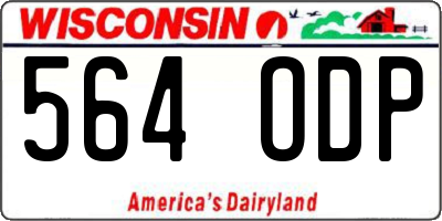 WI license plate 564ODP