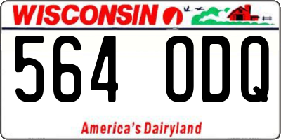 WI license plate 564ODQ