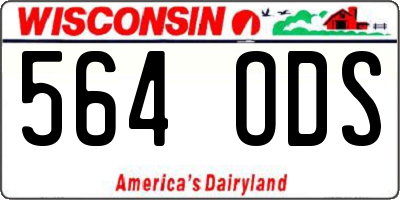 WI license plate 564ODS