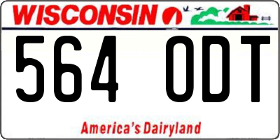 WI license plate 564ODT