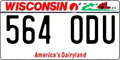 WI license plate 564ODU
