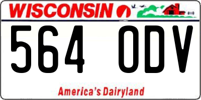 WI license plate 564ODV
