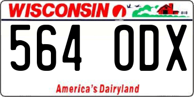 WI license plate 564ODX