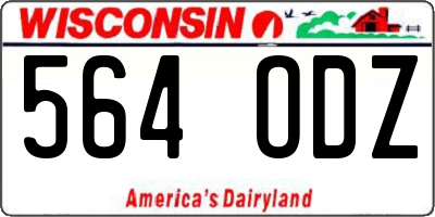 WI license plate 564ODZ