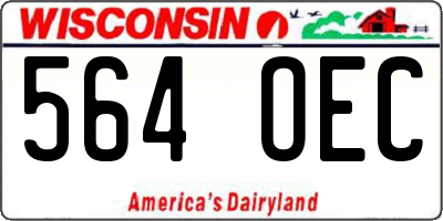 WI license plate 564OEC