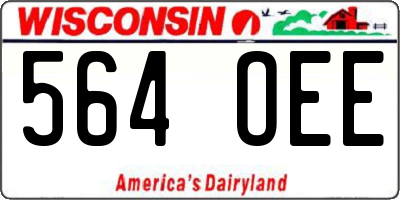 WI license plate 564OEE