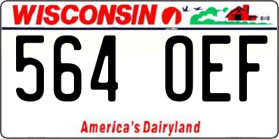 WI license plate 564OEF