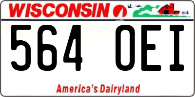 WI license plate 564OEI