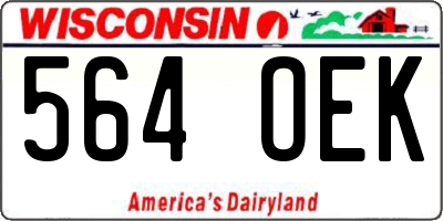 WI license plate 564OEK