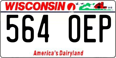 WI license plate 564OEP