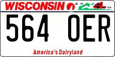 WI license plate 564OER