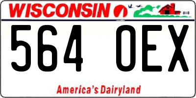 WI license plate 564OEX