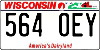 WI license plate 564OEY
