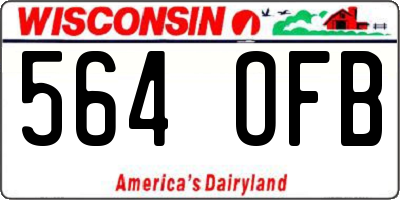 WI license plate 564OFB